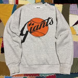 Vintage 1991 Tultex San Francisco Giants MLB Graphic Grey Crewneck Small